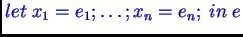 $ \Comprehension {\oplus}{e}{\IN {x_1}{e_1},\ldots,\IN {x_n}{e_n}}$